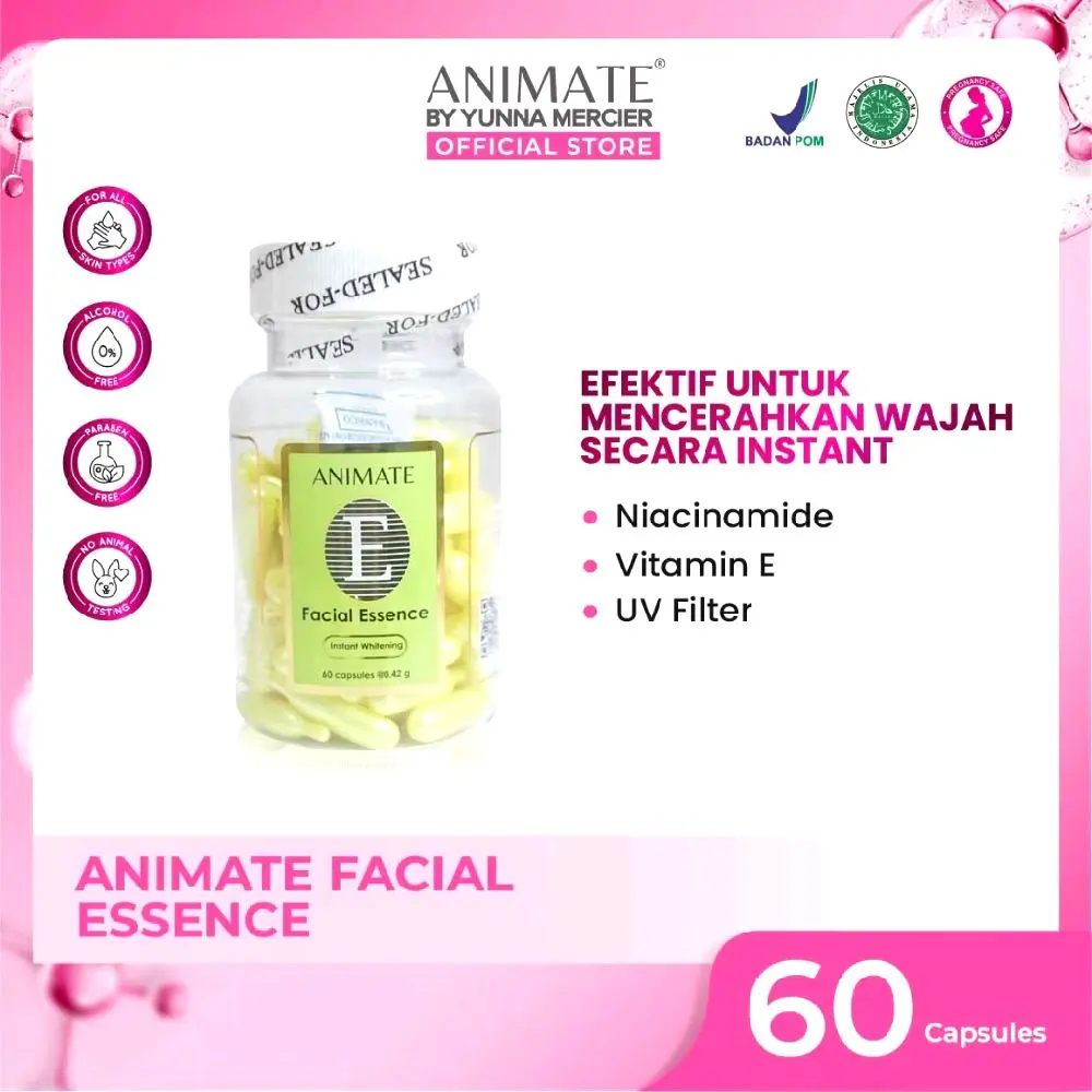 Animate Facial Essence | Serum Animate Vitamin E | Mencerahkan Kulit Wajah Kusam