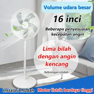 DDAILYLIFE Kipas Angin Berdiri Stand & Desk Fan 16 Inch 2 IN 1 Hembusan Angin Kencang