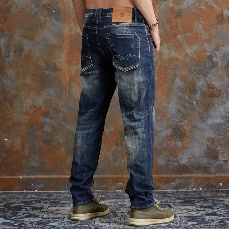 MÃ 1025. Quần jean Nam, Denim Dày Dặn, Co Giãn, Màu Xanh Đậm, Thiết kế Đơn Giản Dành Cho Đàn Ông Trưởng Thành. Menswear