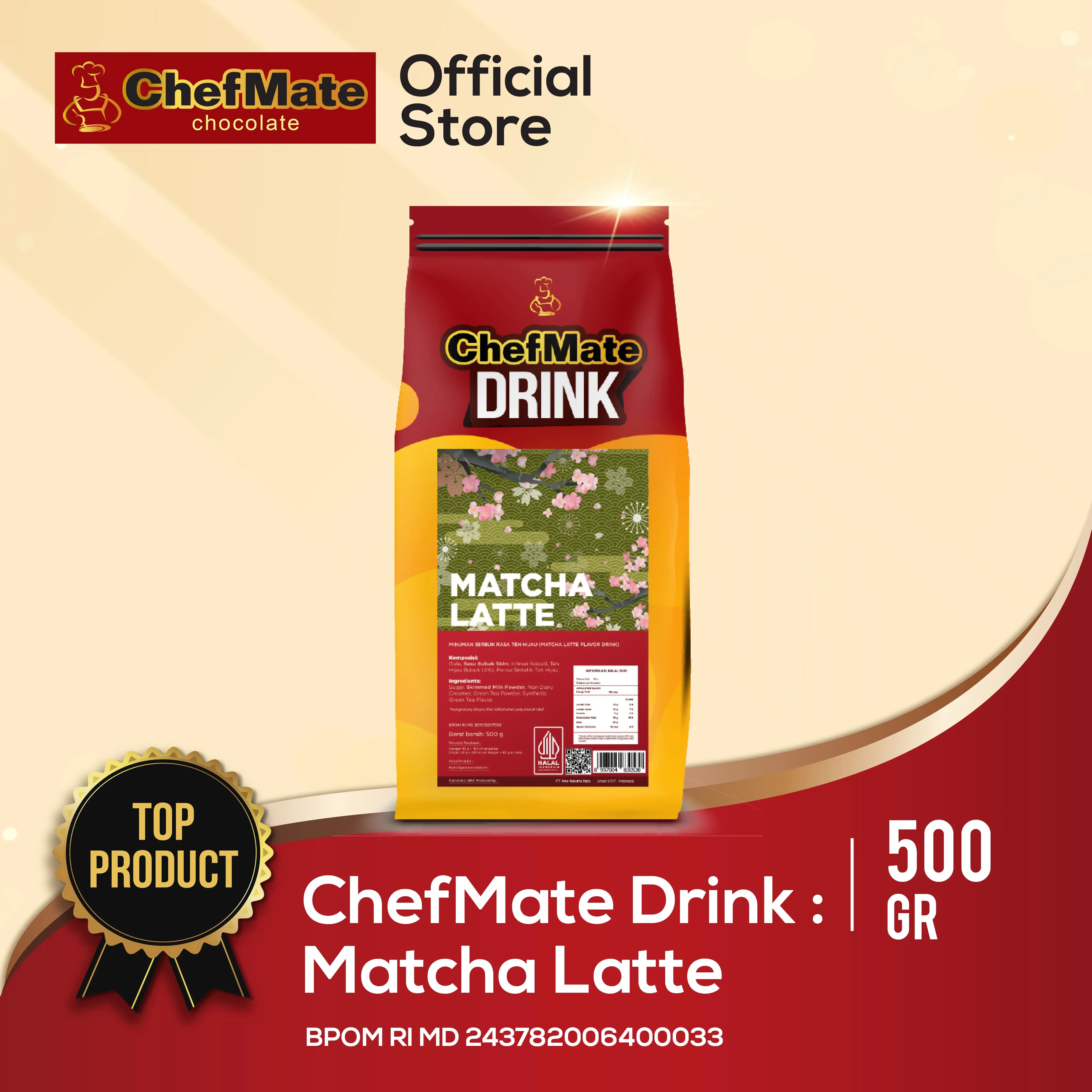 CHEFMATE MATCHA LATTE DRINK 500 GR