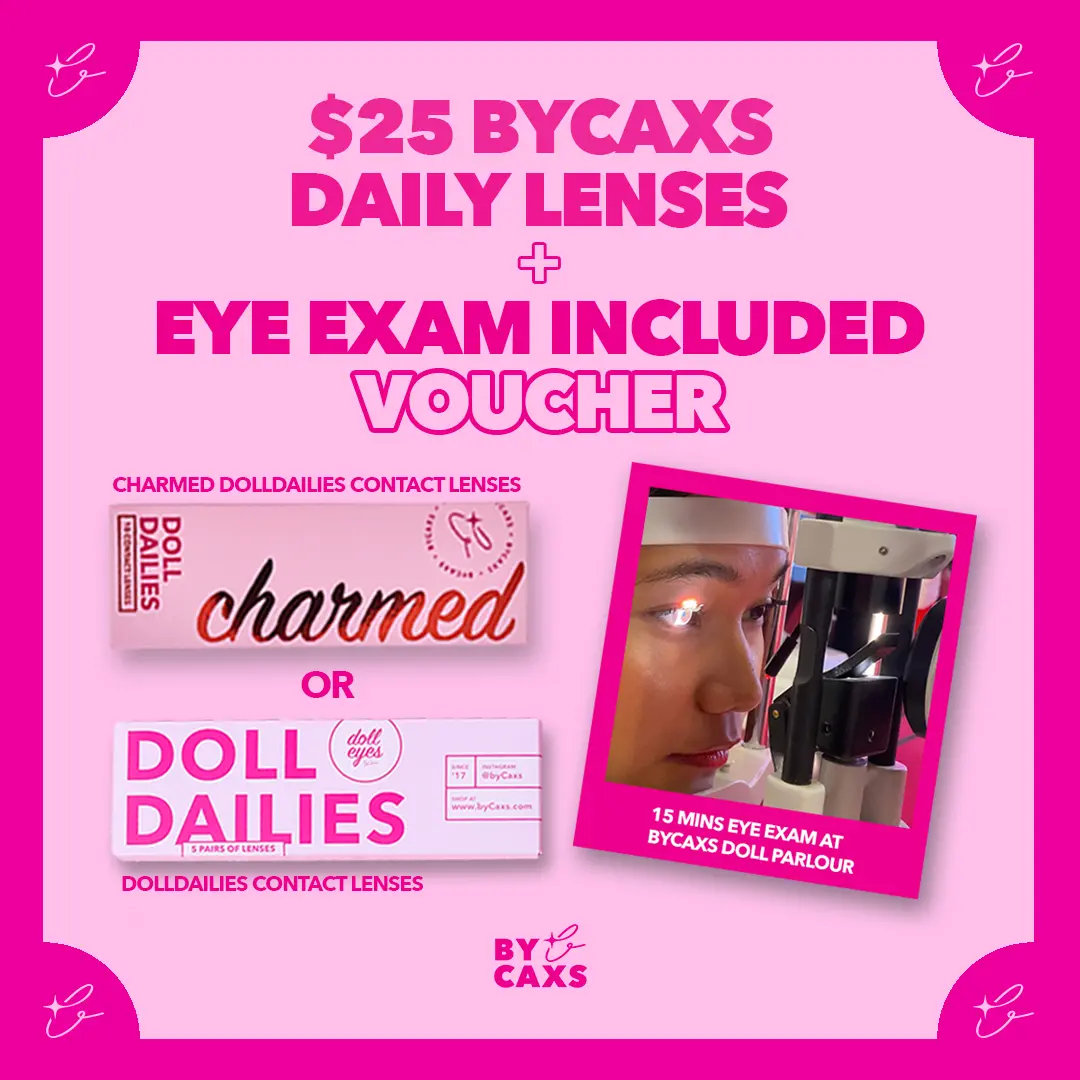$25 byCaxs Daily Lenses + Eye Exam Included Voucher