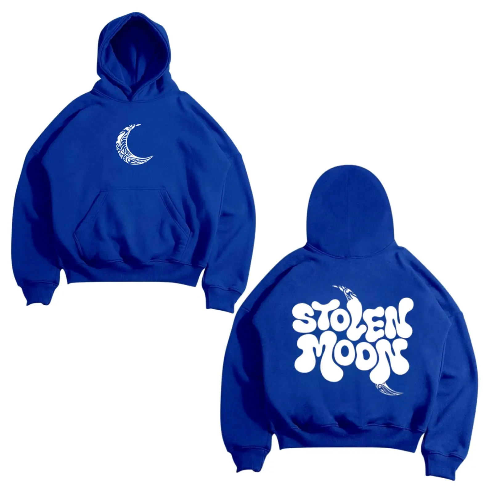 Appearance - Hoodie Boxy Pria Wanita List STOLEN MOON Biru Brand Disto Bandung Terbaru