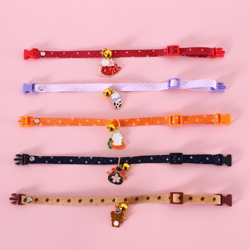 Product Introduction of Pet cat New Year's collar adjustable buckle bells polka dot blessing bag pendant puppy rabbit necklace accessories 28
