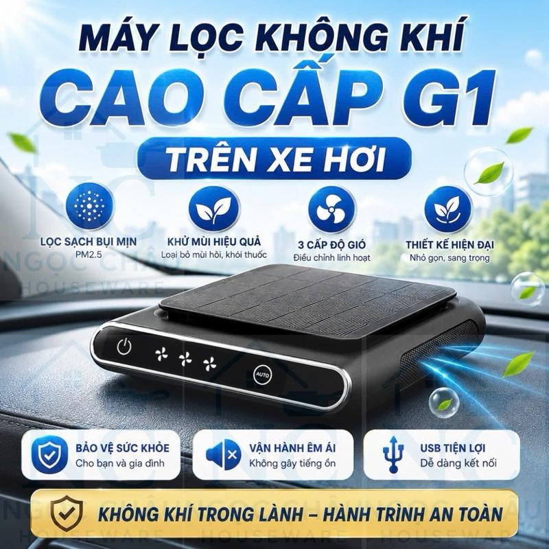 Máy Lọc Không Khí Cao Cấp G1 Cho Ô Tô – Màng Lọc HEPA, Khử Mùi Hiệu Quả, Lọc…