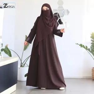 ZARQA - Laluna Abaya | Gamis Syari Motif Payet Rhinestone Kristal Pengajian Harian Lebaran Bahan Sabrina Anti UV Premium Dress Wanita Muslim Dewasa