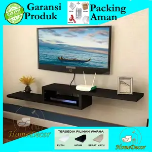 Rak Tv Minimalis Rak Tv Dinding rak hias rak hias dinding Serbaguna Rak tv siku(TANPA BOR DINDING)
