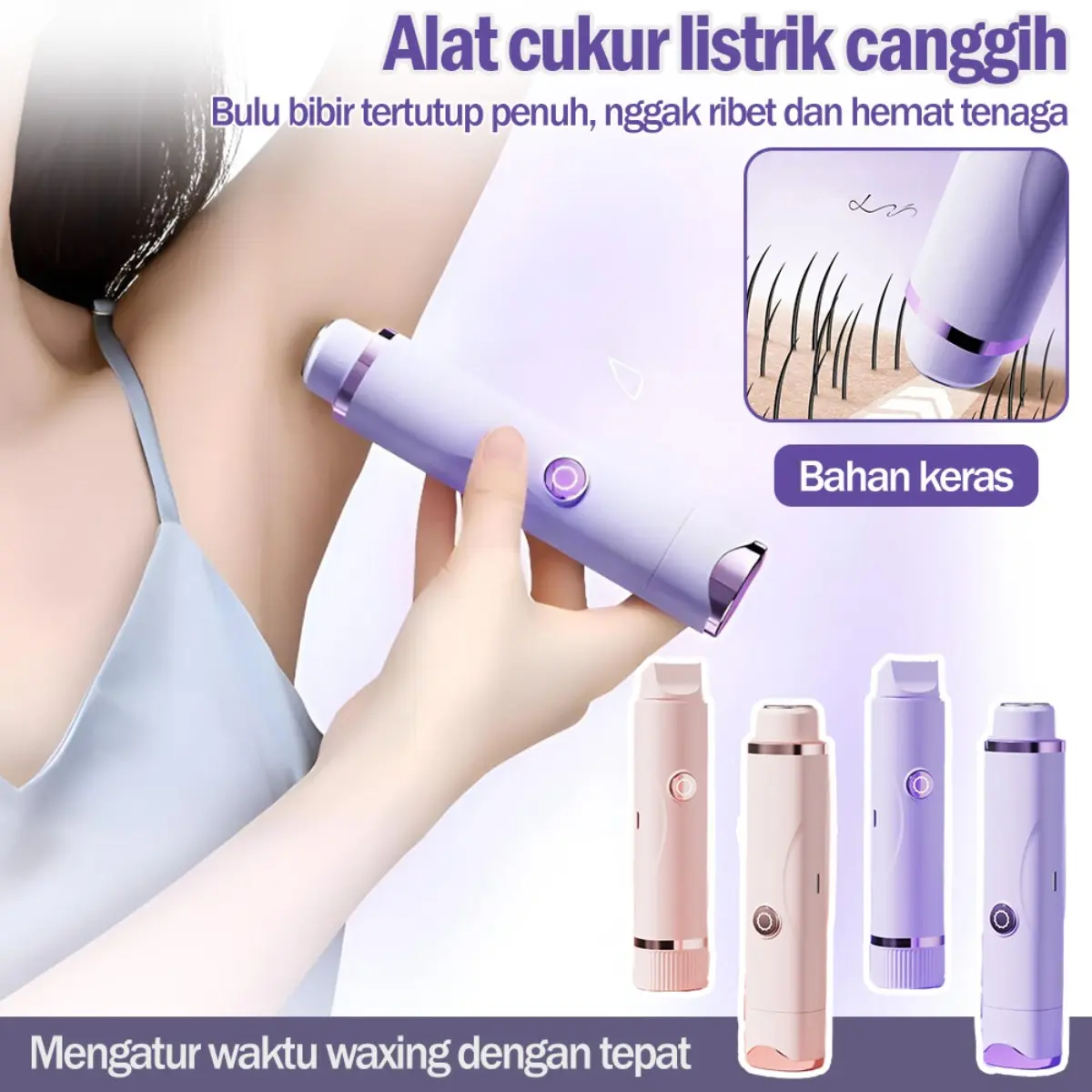 Alat Cukur Bulu Elektrik Wanita Dua Kepala Multifungsi untuk Pencukur Rambut Ketiak Kaki dan Pemangkas Bulu Area Intim serta Kemaluan dengan Hasil Halus Aman dan Praktis Digunakan Sehari Hari