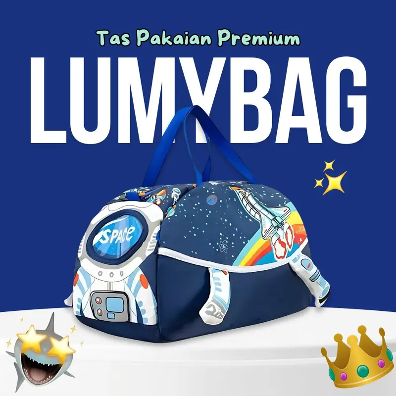 [RA.ID] LumyBag - Tas Pakaian Untuk Travelling Anak Bahan Premium Anti Air Motif Karakter Dinosaurus Unicorn 3