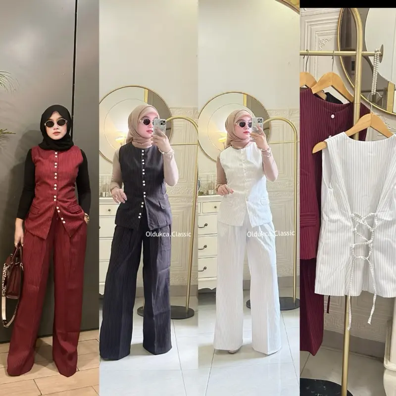One set Zamira vest tali ikat busui