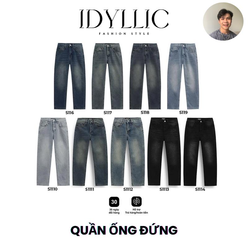 IDYLLIC x THÀNH ĐƠN GIẢN Quần Jean Nam Nữ Ống Suông Đứng S116 S117 S118 S119 S1110 S1111 S1112 Form Suông Vải Rin Cotton Dày Dặn Menswear Cotton Pants Có Túi