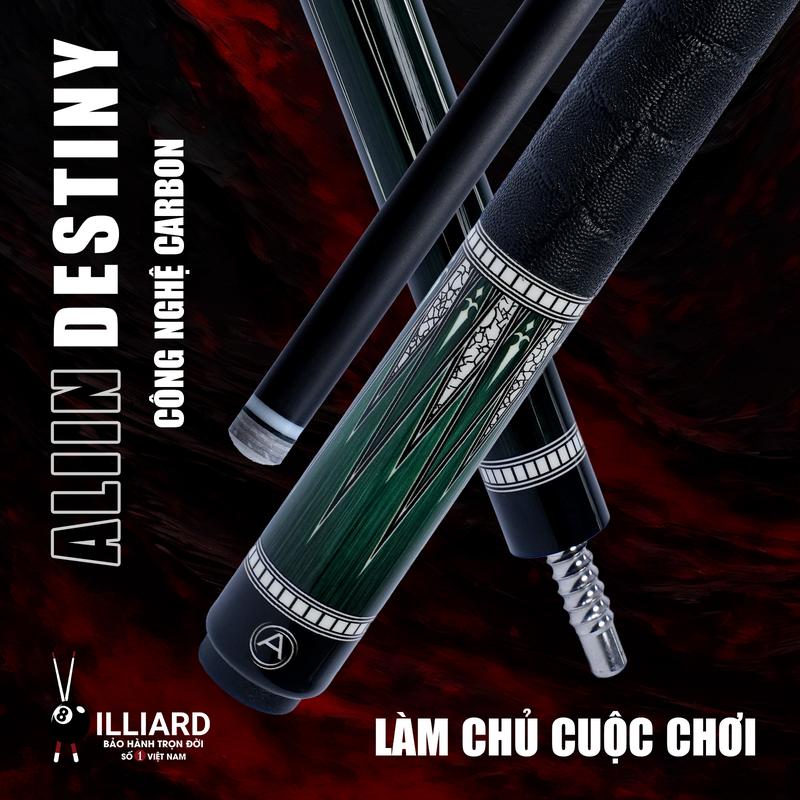 [BẢO HÀNH TRỌN ĐỜI] XBILLIARD Cơ Bida Carbon ALLIN DESTINY Ngọn A0 Full Carbon Công Nghệ Cứng Cáp Hỗ trợ Giảm Văng Giảm Bạt Tay Cầm Da Tai Voi ( Tặng Đầy Đủ Bao Da, Lơ, Găng Tay, Khăn Lau Cơ )