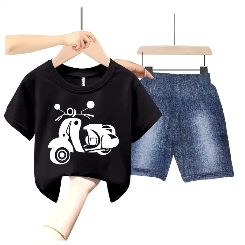 SETELAN ANAK CELANA SEMI JEANS DIGITAL SABLON // GAMBAR VESPA 2