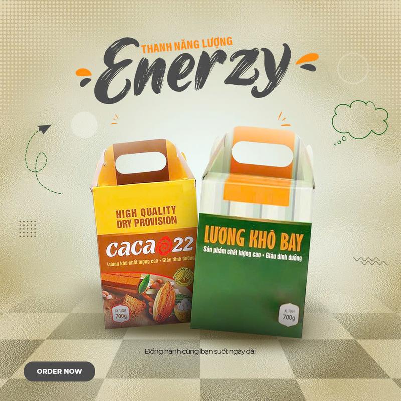 Combo 1 hộp lương khô bay + 1 hộp lương khô cacao 20 gói lương khô. Mỗi gói 2 thanh. trọng lượng 1,4kg- Vị dinh dưỡng