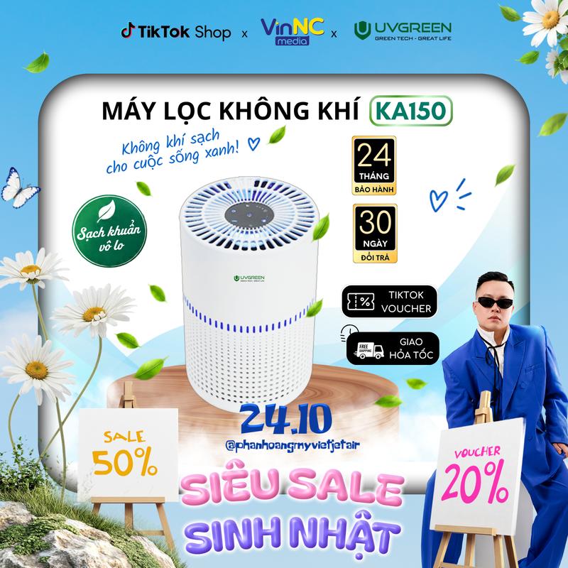 Máy Lọc Không Khí Diệt Khuẩn UVGREEN KA150-S 20m2 - UVC LED Hiện Đại, Làm Sạch Không Khí Phòng Ngủ Gia Đình, Bộ Lọc HEPA H13 Chống Vi Khuẩn - Phun Xông Khuếch Tán Tinh Dầu