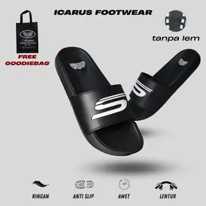 ICARUS Sandal Slop Pria Icarus Super Tanpa Lem Upper Lock System Ringan Anti Slip Jelly Cowok Material Karet Eva Phylon Premium - Shoes