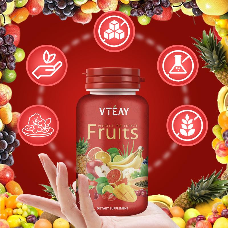 VTEAY Fruits Capsule 1 Kapsul Mengandung Lebih dari 20 Jenis Komponen Buah Formula Vegan Cocok untuk Semua Usia Nutrisi Inti dan Manfaat Kesehatan 90 Capsule