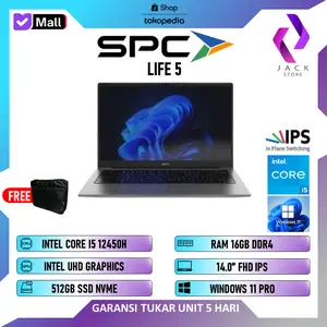 SPC LIFE 5 I5 12450H 16GB 512GB W11PRO 14.0FHD IPS GRY GARANSI RESMI