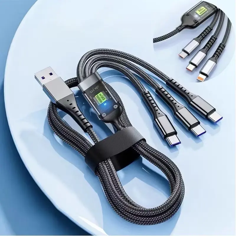 KABEL DATA FAST CHARGING 3 IN 1 OUTPUT DAYA 100W 7
