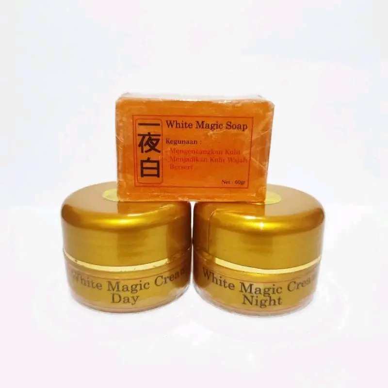 cream white magic 3 in 1 Perawatan Wajah Mencerahkan Muka Pelembab Pencerah