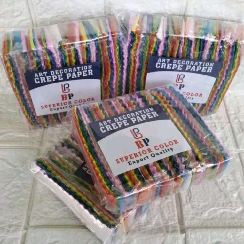Paket Hemat 3 pack Kertas Krep Dekor Warna Warni Kecil/Kertas Hiasan Dekorasi