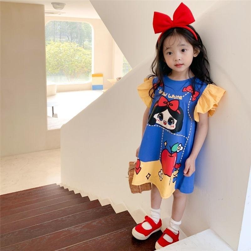 PROMO 6.6 Candytown Dress Anak Perempuan Putri Kartun Elsa Karakter Princess Baju Putih Dan Biru elsa and snow 1