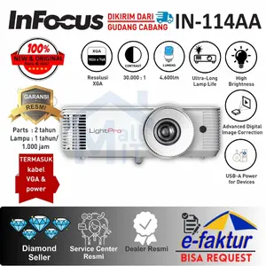 JKT PROYEKTOR INFOCUS IN114AA IN-114AA XGA Penganti IN114XV 4.600 LUMENS