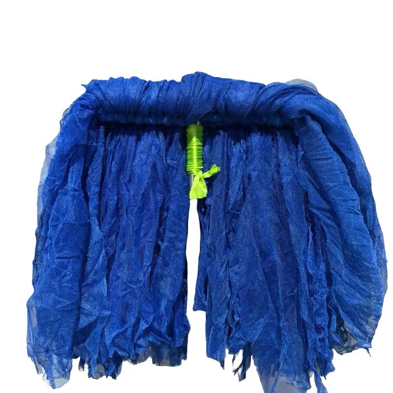 Cây Lau Nhà Vải Mùng Mảnh Xanh Đậm 3 Cán Thép Dài 1m20 Lau Sàn Nhanh Sạch