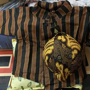 Baju adat jawa anak laki laki (Baju + Celana + Blangkon) surjan lurik usia 0-12 tahun khas jogja solo Cowok Cewe Parsel Bayi