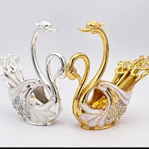 Tempat Sendok Angsa Set Cutlery Holder Wadah Peralatan Makan Mewah Estetik