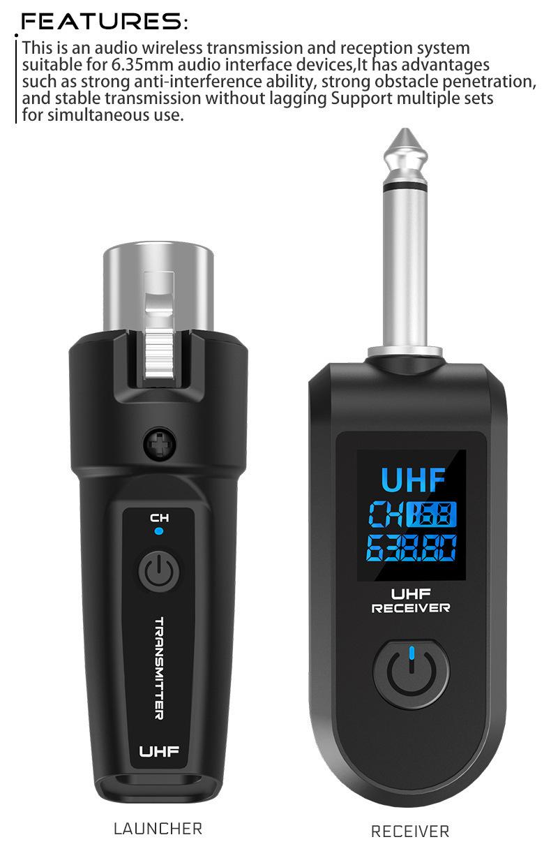 Product Introduction of Wireless systemtransmitter and receivermicrophonemicrophone,C01,audio transmitterwired microphone,convert to wireless,condenser microphone,dynamic microphone,conference microphone,interview microphone,charging cable included,no lag,ultra long distance 15