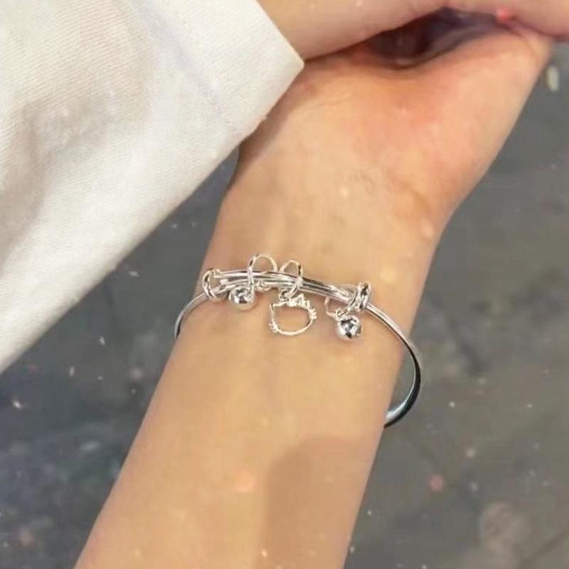 Vòng Tay Mặt Dây Chuyền Chuông Mèo Kitty, Vòng Tay Hạt Độc Đáo Dễ Thương, Có Thể Điều Chỉnh, Nhẫn Siêu Cựu, Thích Hợp Cho Người Mới Bắt Đầu, Món Quà Sinh Nhật Cho Bé Gái Năng Lượng 4