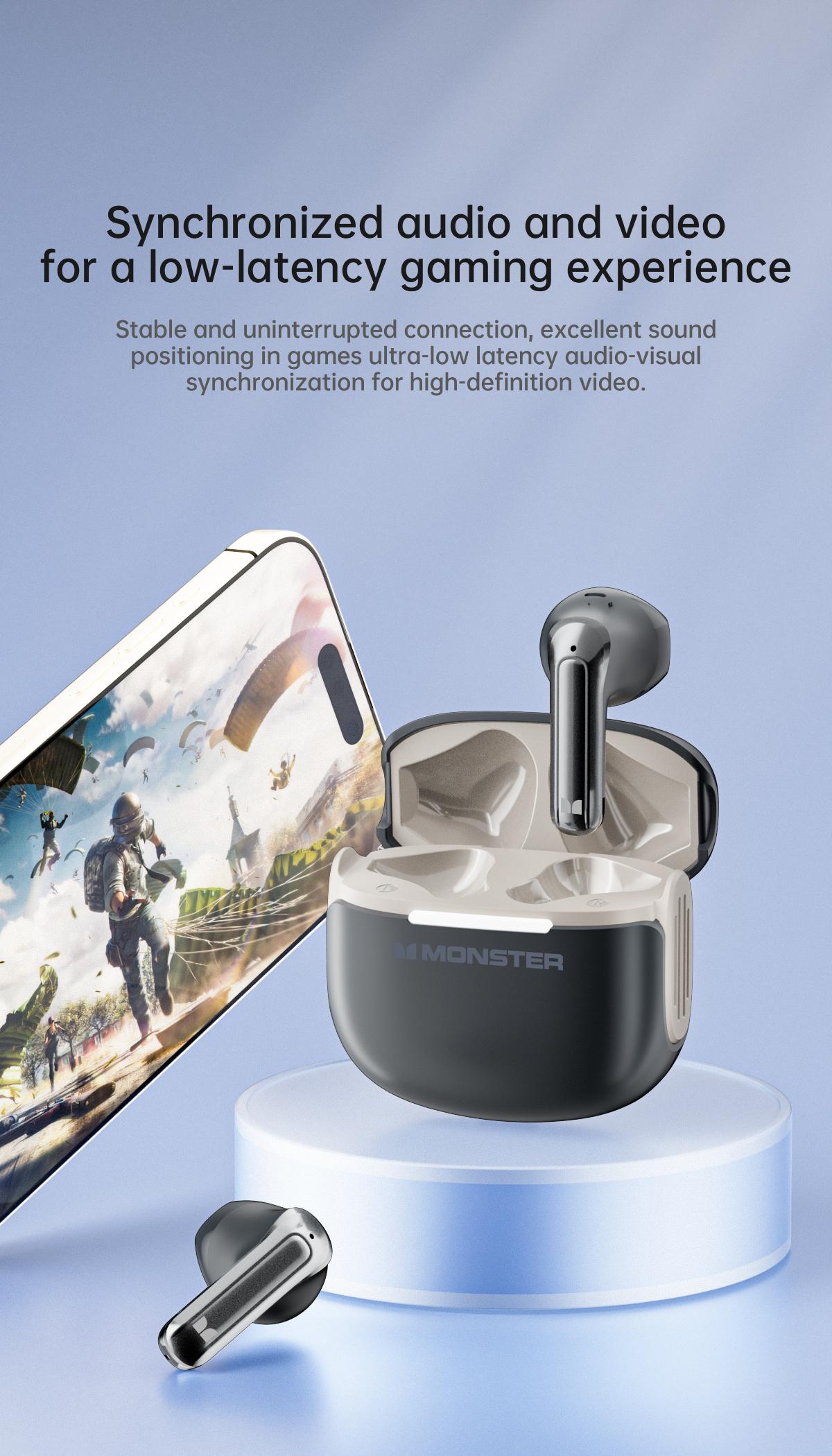 Monster GT15 Wireless Earphone Bluetooth 5.4 HD Panggilan Pengurangan Kebisingan Latensi Rendah Sport Earbuds dengan Mic 300mAh Baterai 24H Waktu Main Monster GT15 Wireless Earphone Bluetooth 5.4 HD Panggilan Pengurangan Kebisingan Latensi Rendah Sport Earbuds dengan Mic 300mAh Baterai 24H Waktu Main