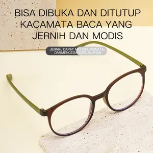 【On Sale】2025 gaya baru bergaya Kacamata Baca Pria Wanita TR9O Fleksible Lensa Plus Anti Radiasi Bluray Reading Glasses