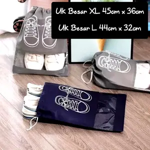 AB50 Tempat Sepatu Tali Serut Anti Air Tas Serut Sepatu/Sendal Wadah Sepatu Serut Travel