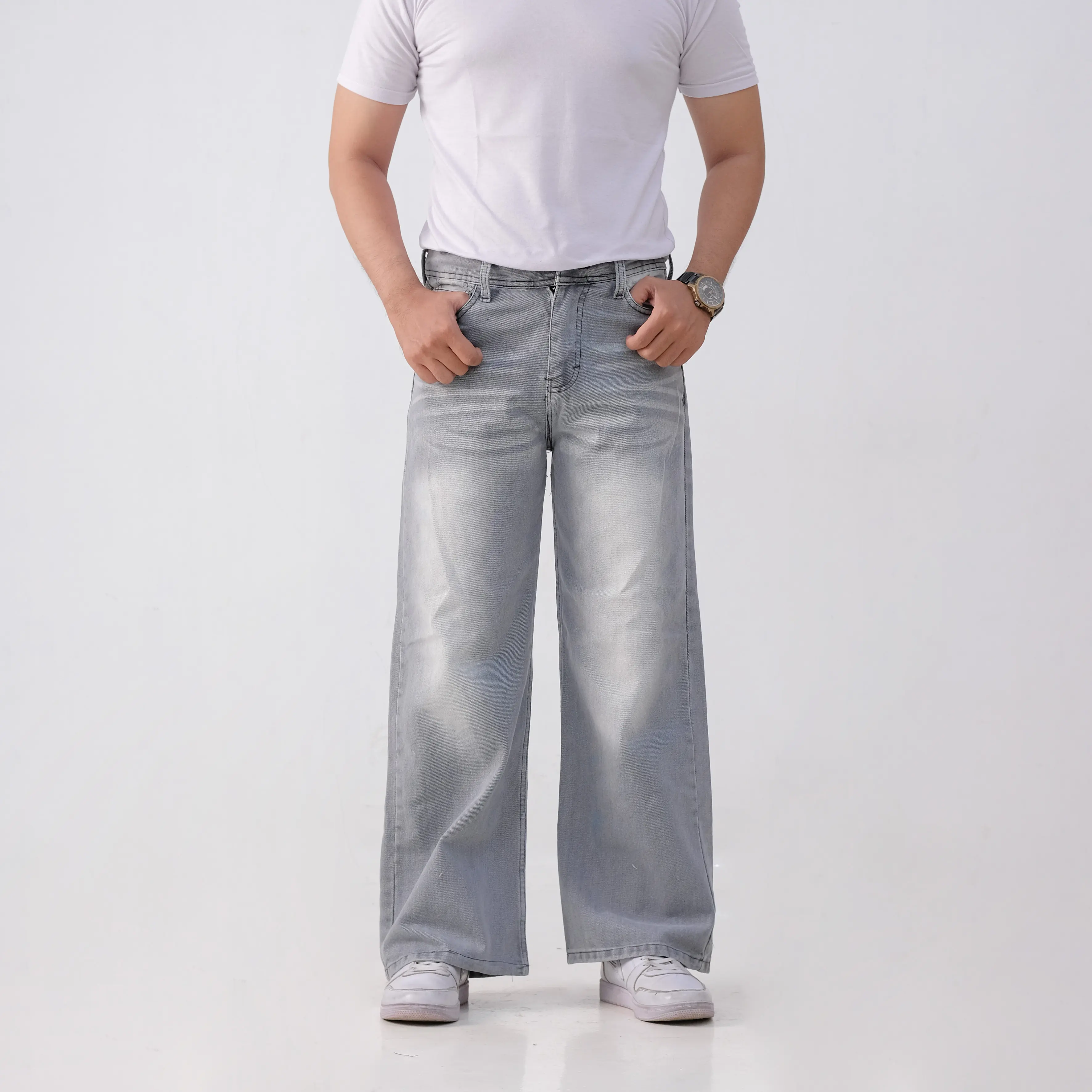 Celana Jeans Pria Baggy Jeans Washed Loose Pants Korean Style Celana Jeans Oversize Gombrong