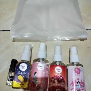 PAKET 4 BODYMIST 200 ML DEAR UP 50 ML x 4 = 200 ML AROMA FRESH SEGAR MANIS TAHAN LAMA FREE POUCH Bunga Peach