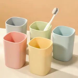 GELAS PLASTIK JERAMI Tempat Sikat Gigi Odol Wadah Pensil Pulpen MakeUp Rias Organizer Kamar Mandi Gelas Minum Plastik Cangkir Kumur