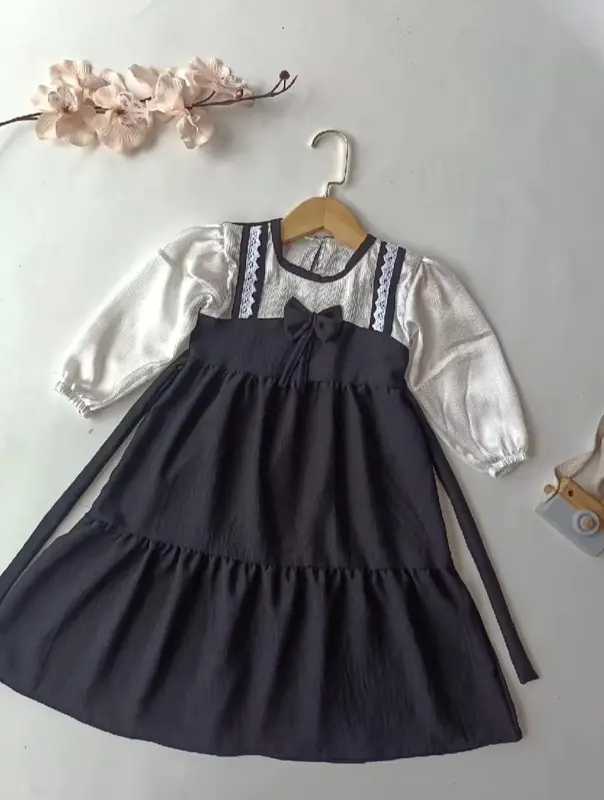 Gamis Anak Terbaru Zira Dress Fashion Anak Prempuan Kekinian Usia 2-9 Tahun Bahan Cringkle Premium 3