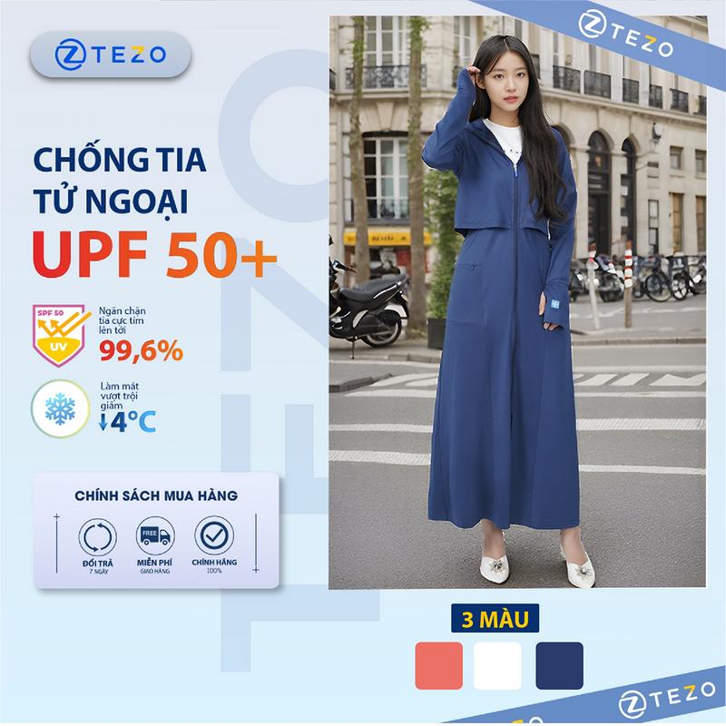 Áo chống nắng nữ dáng dài UV resistant Tezo 25ACND010