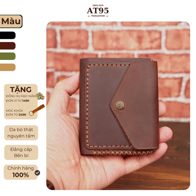 Ví đứng thủ công da bò thật Tepi 01 dòng da bò sáp