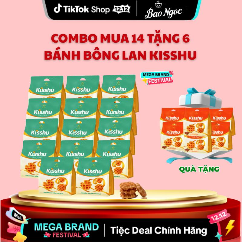    Combo mua 14 tặng 6   14 Bánh bông lan Kisshu trứng tươi sợi gà Tặng 6 bông lan Kisshu vị thịt nướng bbq Bánh Mì Tươi Cao Cấp Bảo Ngọc Thức Ăn Food 