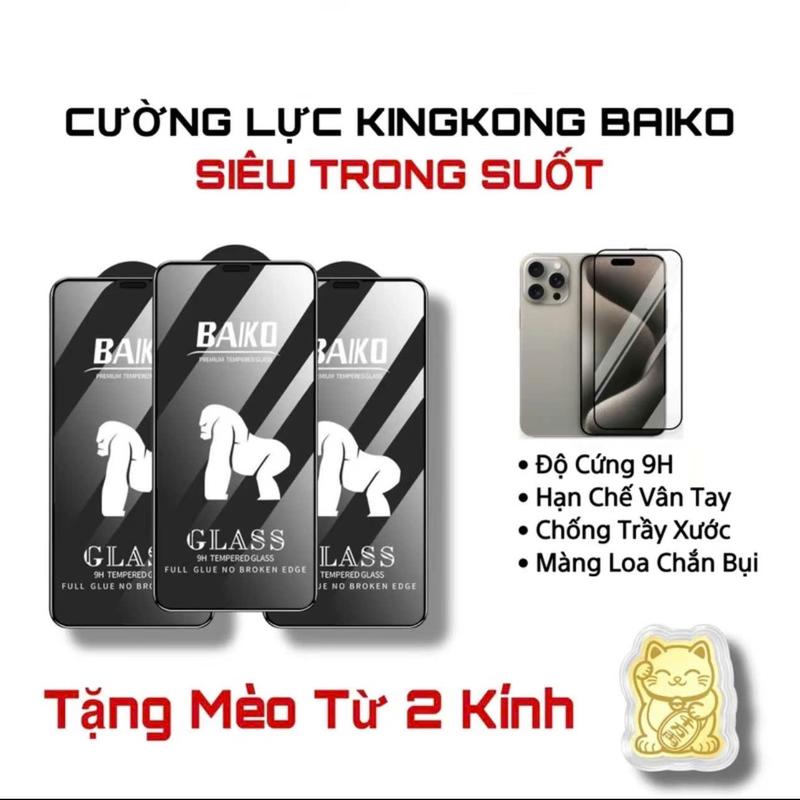 KÍNH CƯỜNG LỰC FULL MÀN TRONG SUỐT KINGKONG BAIKO MÀNG CHE BỤI CHO IPHONE…