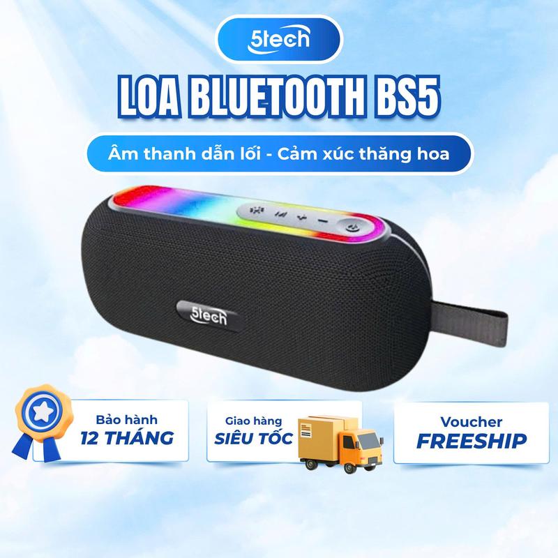 Loa bluetooth 5TECH BS5 công suất 20W bass mạnh kết nối bluetooth USB thẻ nhớ AUX Nghe Nhạc