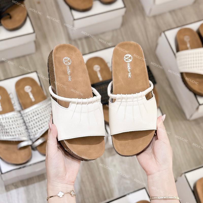 Dép Sục Nữ MIDU LUMA Da Mềm Rút Nhẹ, Đế Trấu Êm Nhẹ 3 Phân 4 Màu