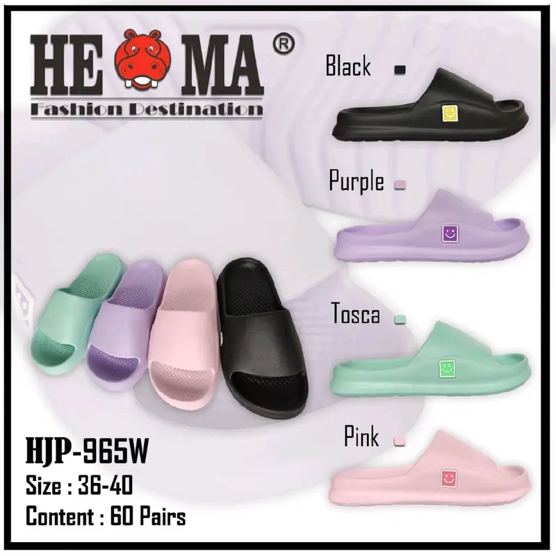 Sandal Slop Karet Eva Smile Unisex slop size 36-44 EVA PUTIH HITAM/ WARNA  laki laki / Sendal slop pria / Sandal slide pria / Sandal slop / Sandal outdoor dan indoor Shoes 7