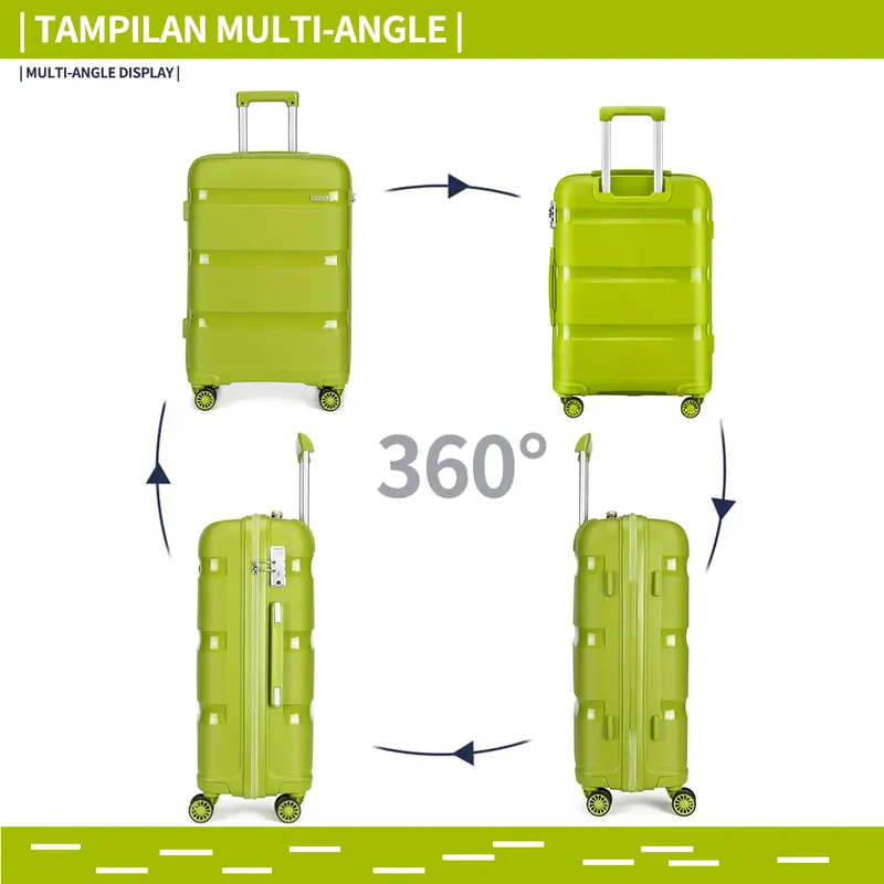 SEA CHOICE Koper Set 20+24+28 inch Kabin Large Bagasi Travel Tas, PP Hardcase, Lightweight, TSA Lock 1