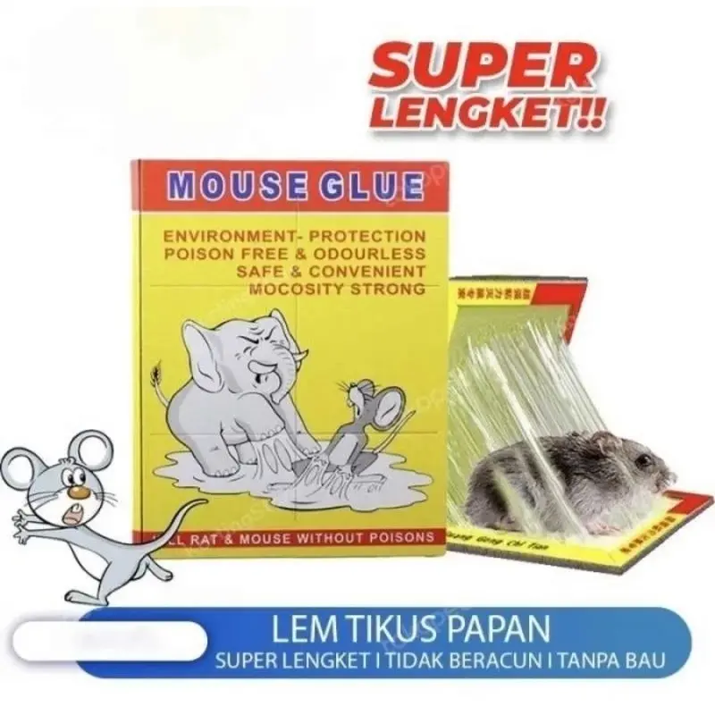 Lem Papan Perangkap Tikus Super Kuat dan Lengket Kemasan Merah Pembasmi Tikus