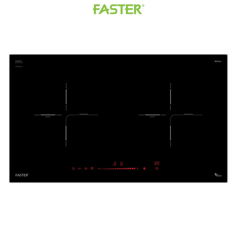 Bếp Từ Đôi Faster FS 728I Nhập Khẩu Malaysia, Mặt Kính Ceramic Kanger Viền Nhôm, Half Bridge Inverter, Booster 2400W