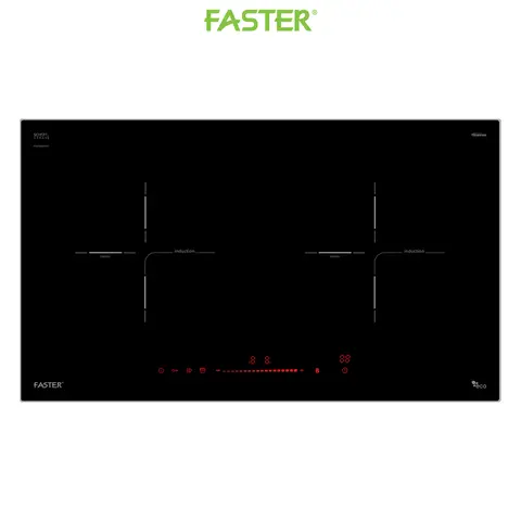 Bếp Từ Đôi Faster FS 728I Nhập Khẩu Malaysia, Mặt Kính Ceramic Kanger Viền Nhôm, Half Bridge Inverter, Booster 2400W