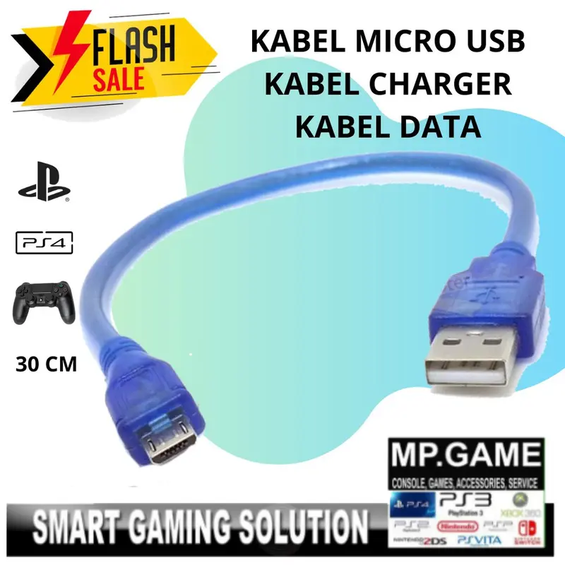 (BISA PILIH VARIAN) KABEL CHARGER STIK PS4 MICROUSB 0